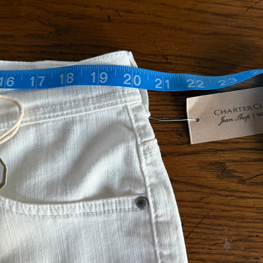 NWT‎ Charter Club Woman Tummy Slimming White Denim Jeans Classic 18W - Picture 7 of 11